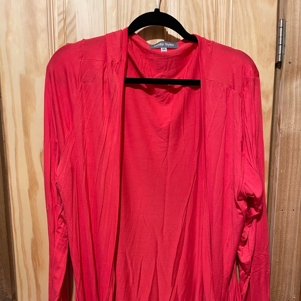 3/$10 Pink Tunic Length Cardigan- Jamby Style